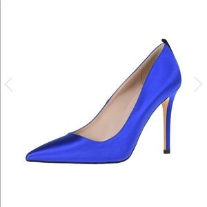 SJP by Sarah Jessica Parker blue satin Fawn pumps
